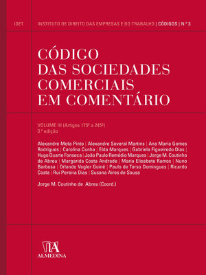 cover image of Código das Sociedades Comerciais em Comentário (Artigos 175º e 245º) --Volume III --3ª Edição